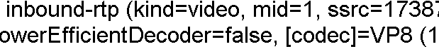 WebRTC internals inbound video codec video/VP8